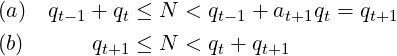 (a)  qt−1 + qt ≤ N < qt−1 + at+1qt = qt+1

(b)      qt+1 ≤ N < qt + qt+1   